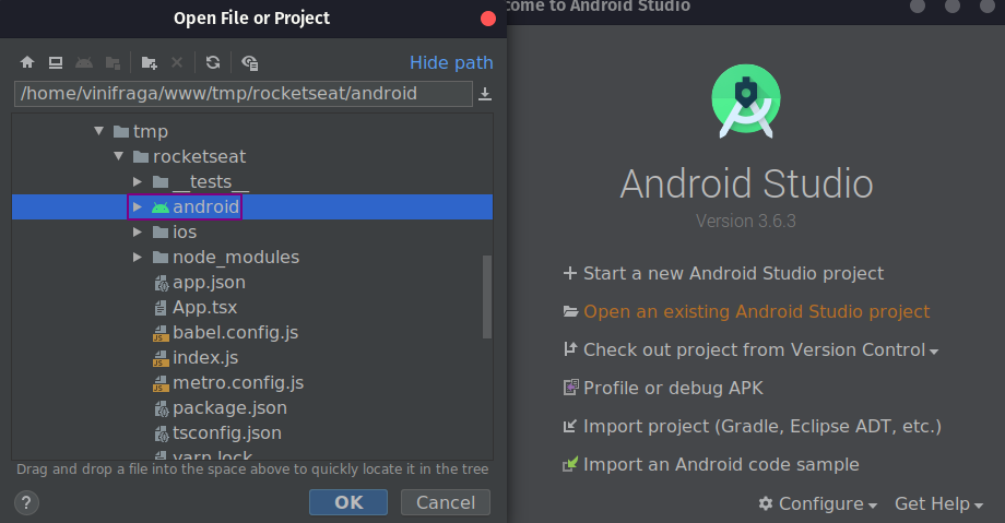 openAndroidProject
